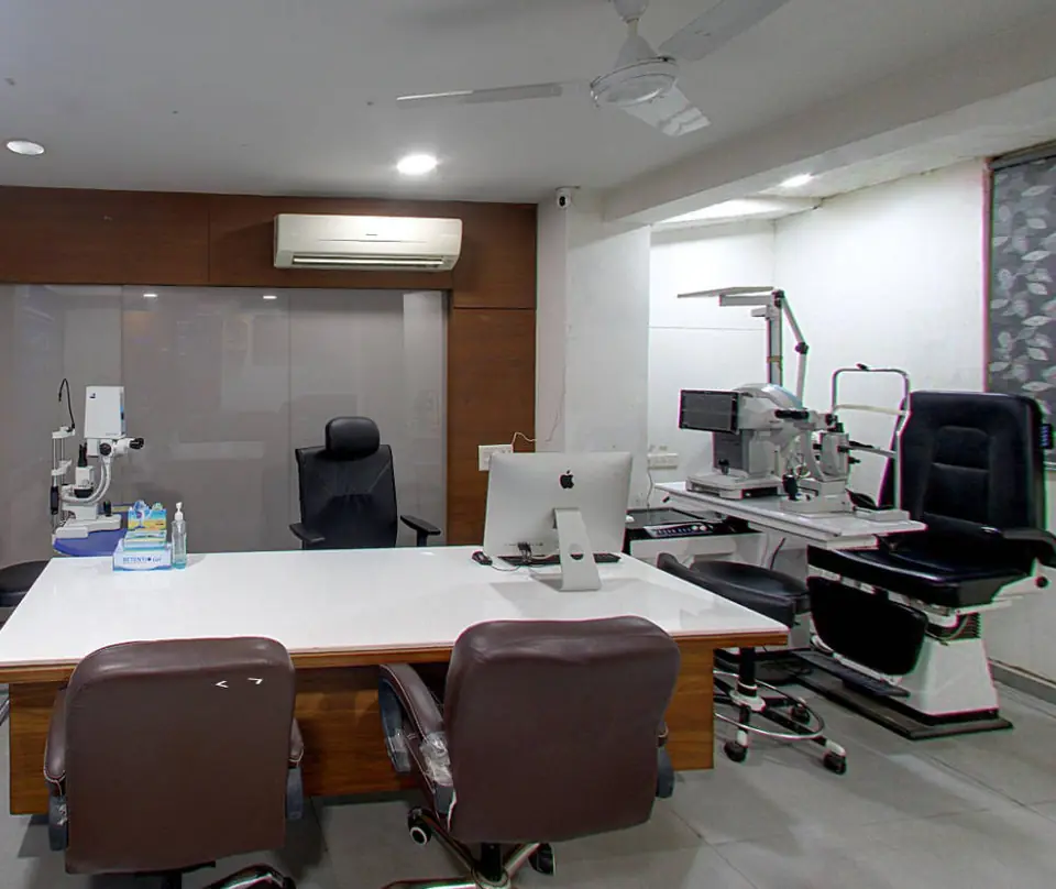 Examination room with testing equipment