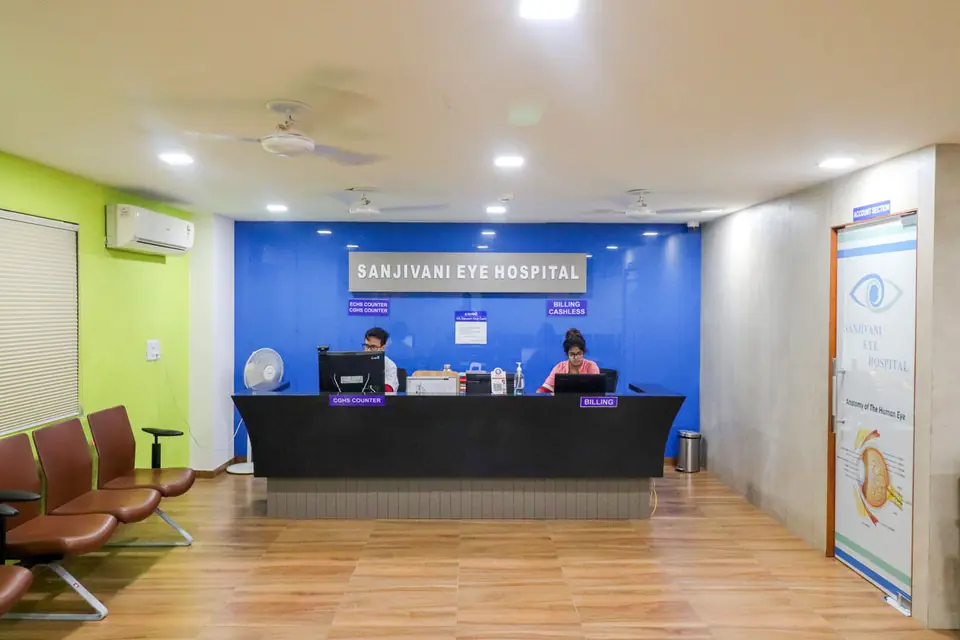 Reception desk and waiting area